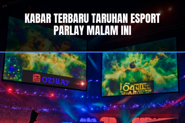 arena esports warna-warni dengan layar besar permainan Dota 2