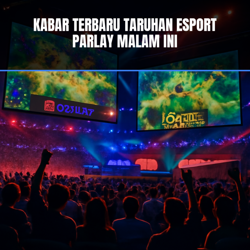 arena esports warna-warni dengan layar besar permainan Dota 2